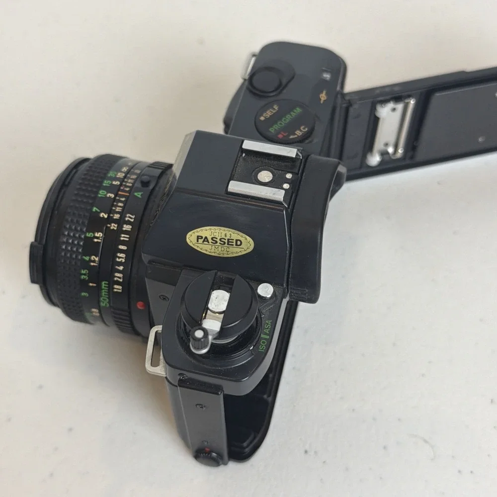 Canon T50 35mm SLR Film Camera with Canon FD 50mm f1.8 Lens Japan Vintage